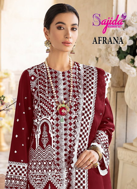Afrana By Sajida Georgette Embroidered Salwar Suit Wholesale Suppliers In Mumbai